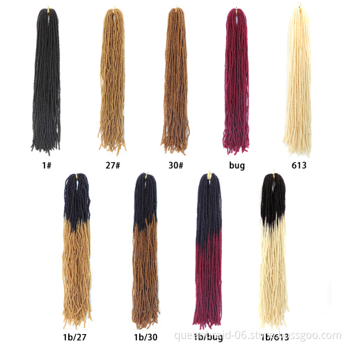 18 Inch Goddess Faux Locs Straight Gypsy Locs Crochet Hair Ombre Crochet Braids Dreadlocks Pre-Looped Synthetic Hair Extensions